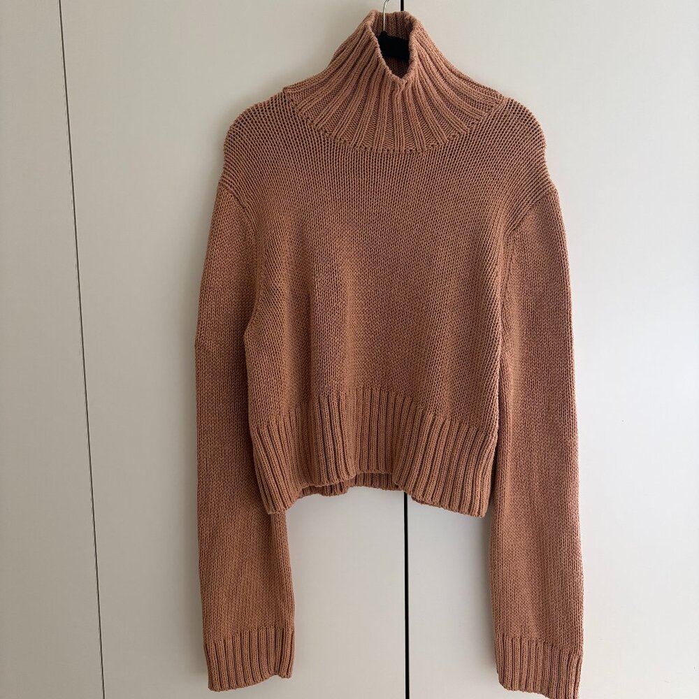 LAST CHANCE Ciao Lucia Cotton Turtleneck Sweater Brown Small